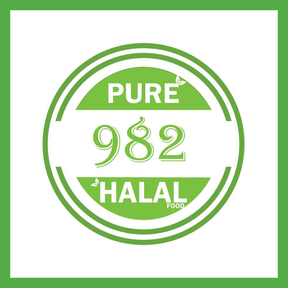 design with halal leaf design 982 vector