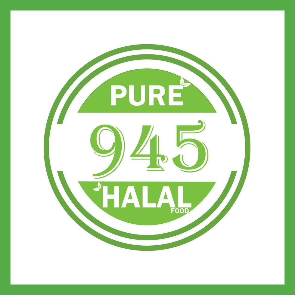 design with halal leaf design 945 vector