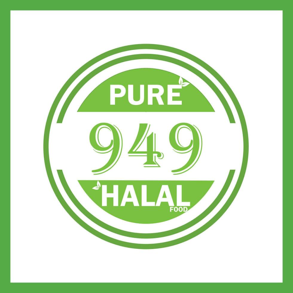 design with halal leaf design 949 vector