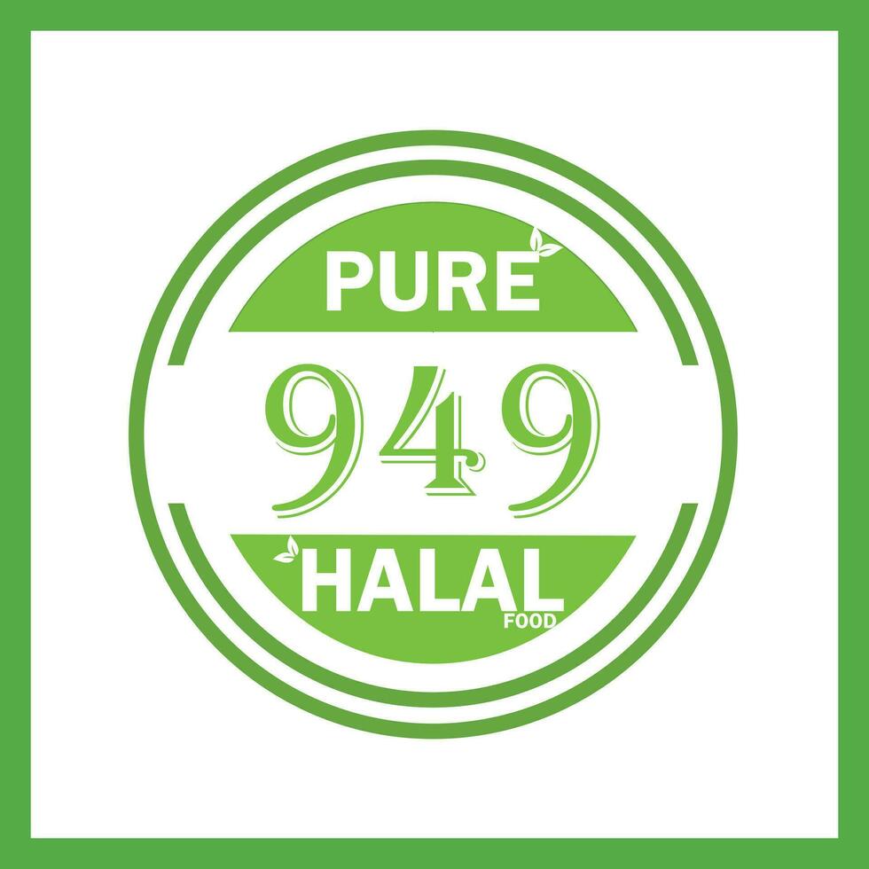 design with halal leaf design 949 vector