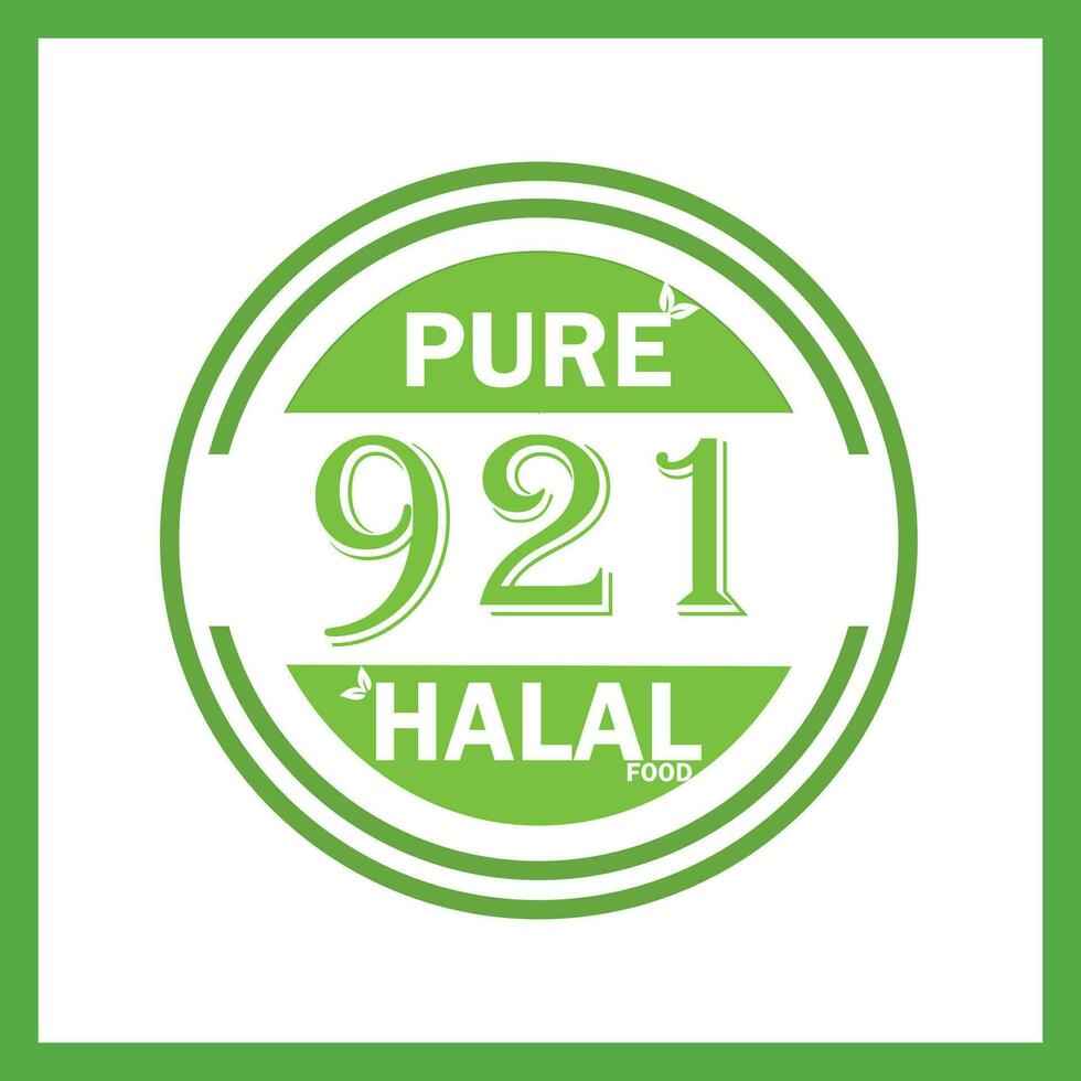 design with halal leaf design 921 vector