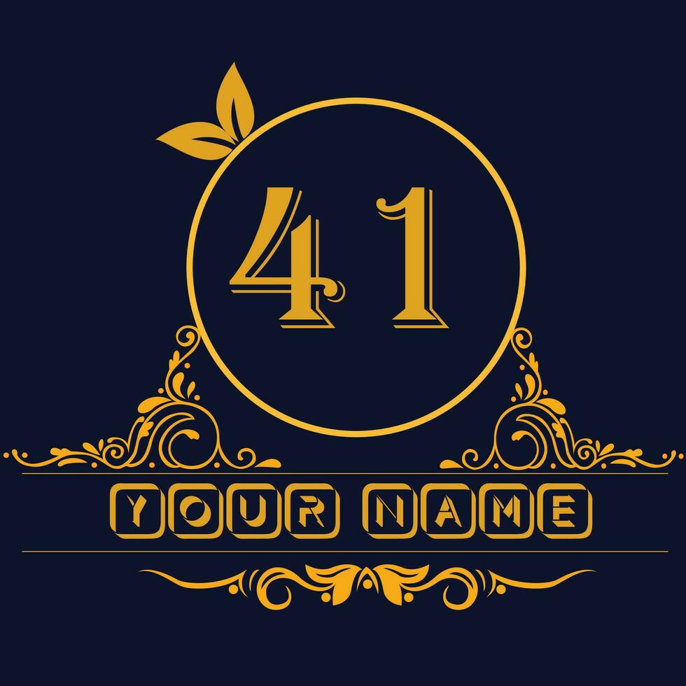 New unique logo design with number 41 vector