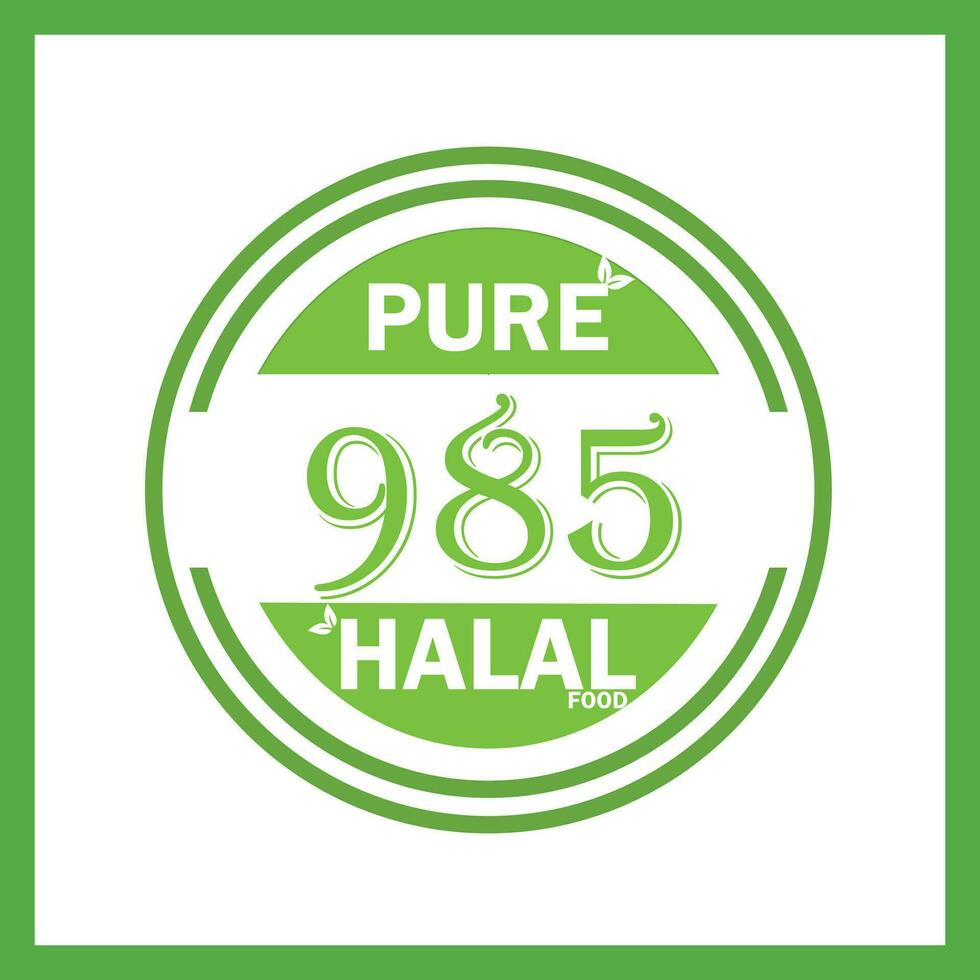 design with halal leaf design 985 vector