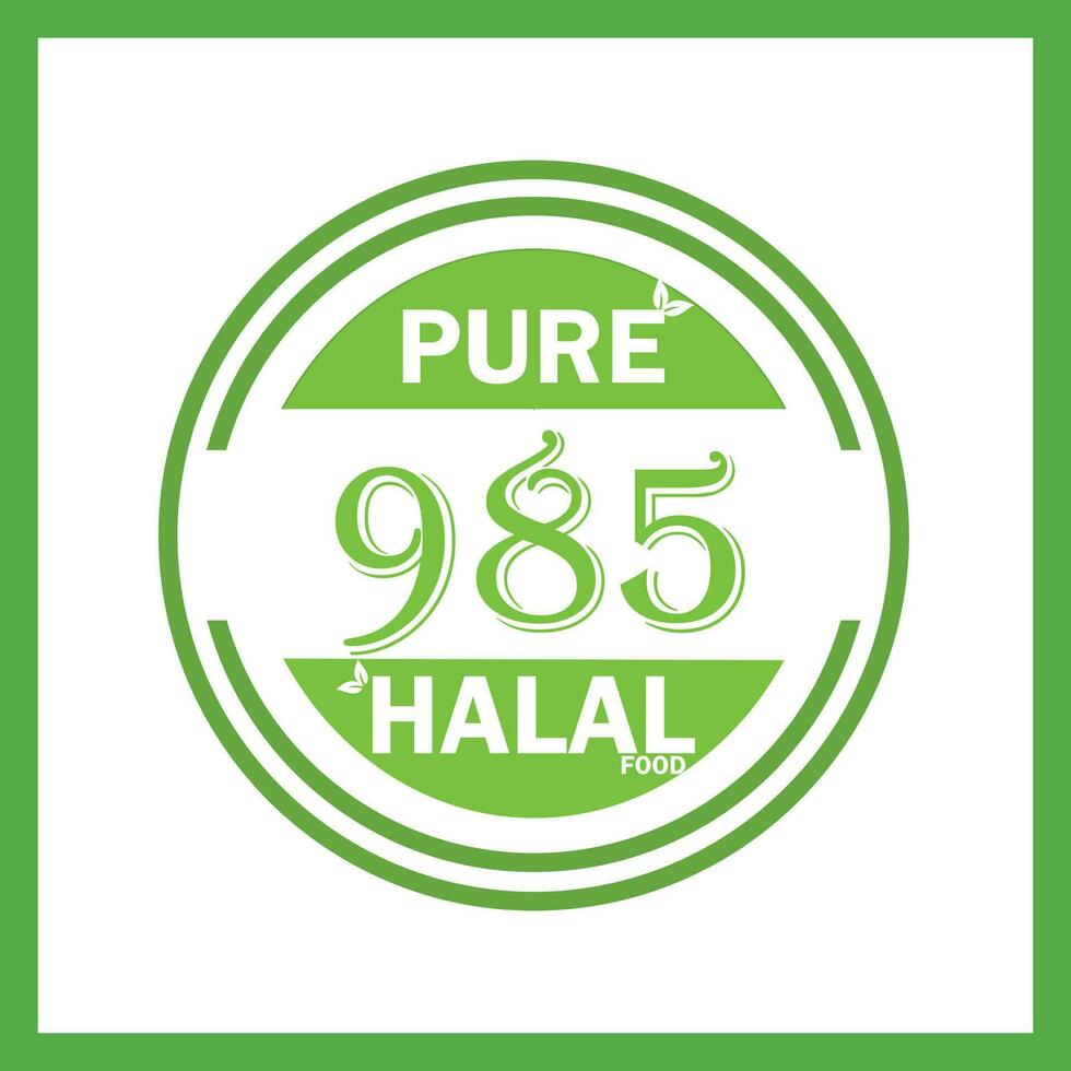 diseño con halal hoja diseño 985 vector