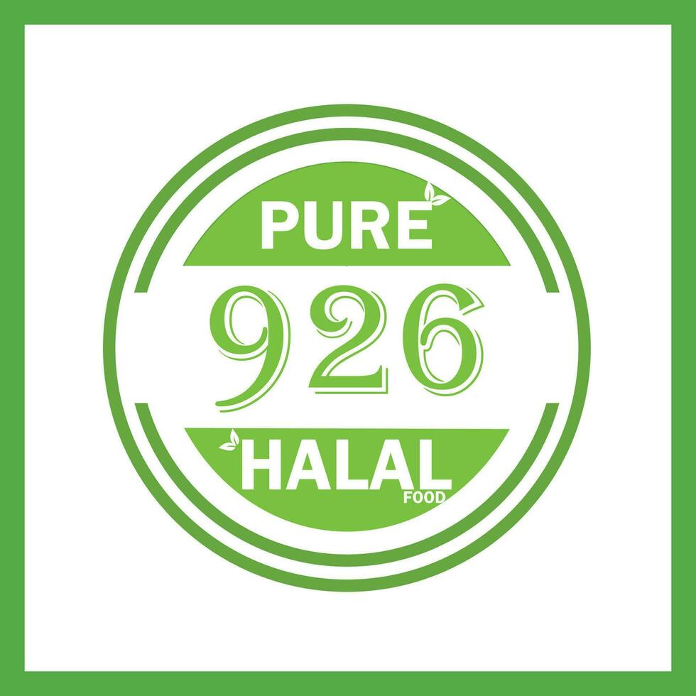 design with halal leaf design 926 vector