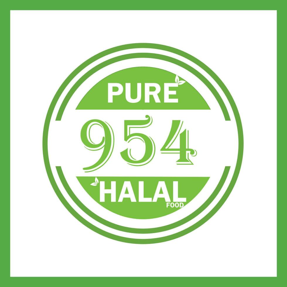 design with halal leaf design 954 vector