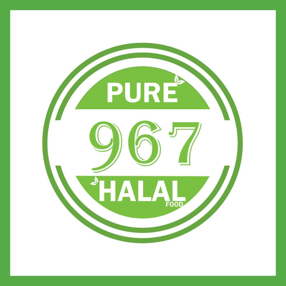 design with halal leaf design 967 vector