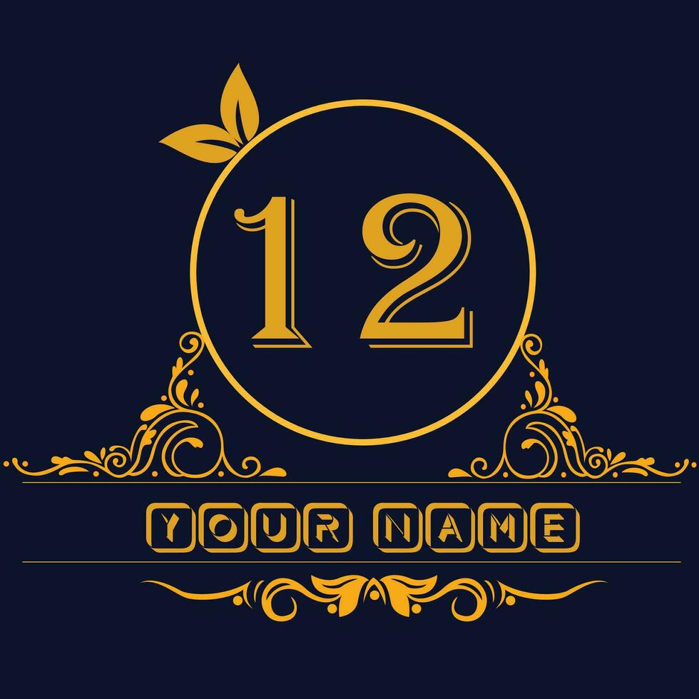 New unique logo design with number 12 vector