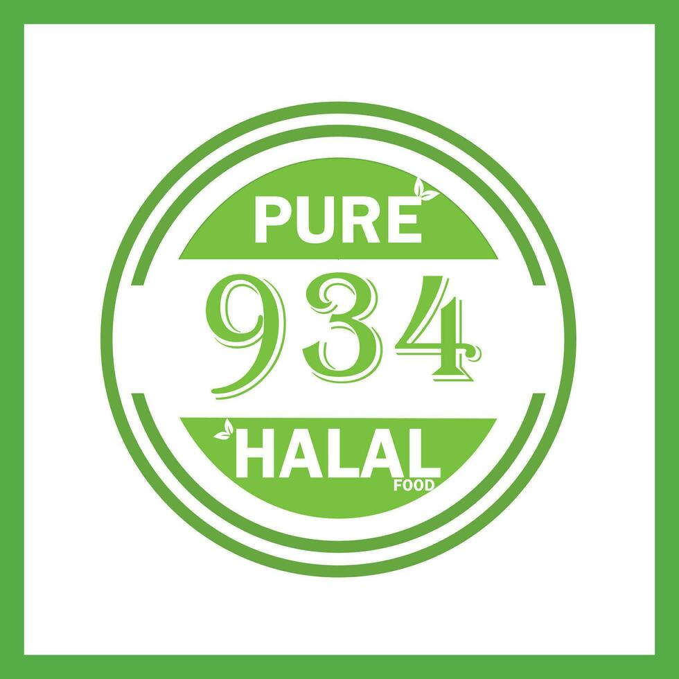 design with halal leaf design 934 vector