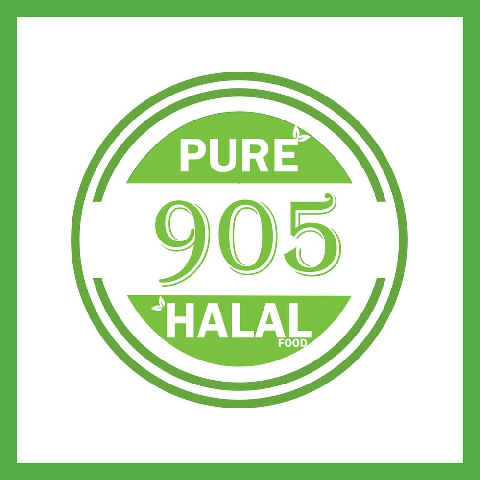 design with halal leaf design 905 vector