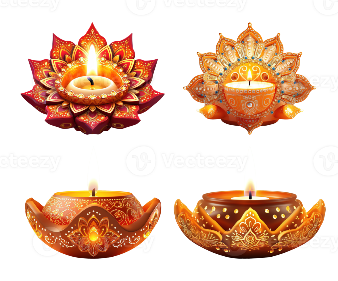 diwali lights with india ornament for celebrate diwali AI Generative png