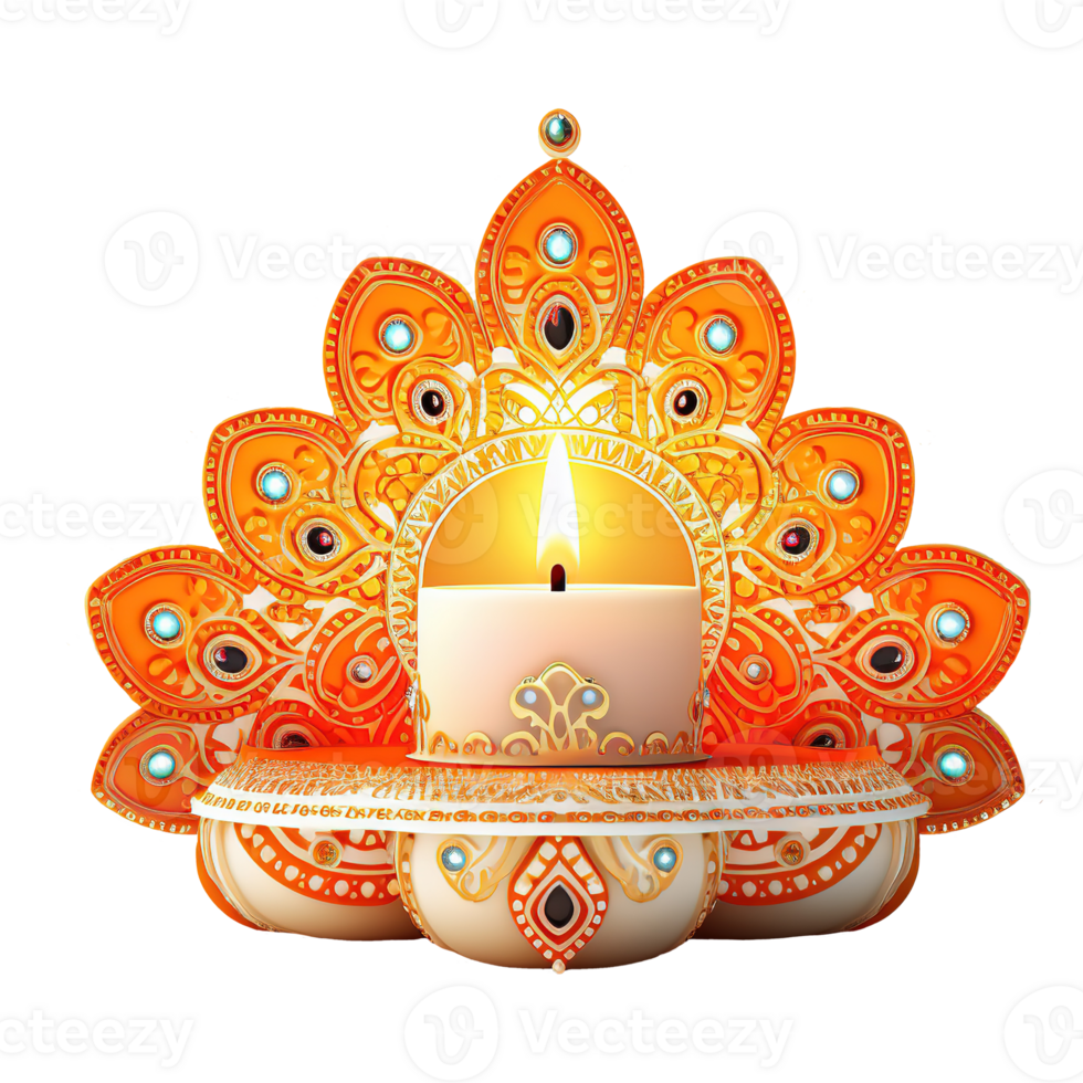 diwali lights with india ornament for celebrate diwali AI Generative png