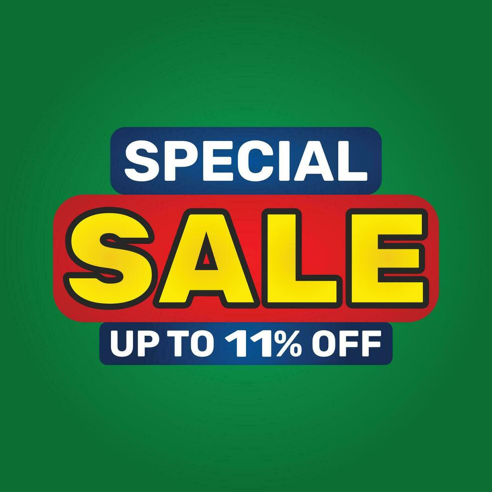 11 percent sale off vector illustration isolated on white background
