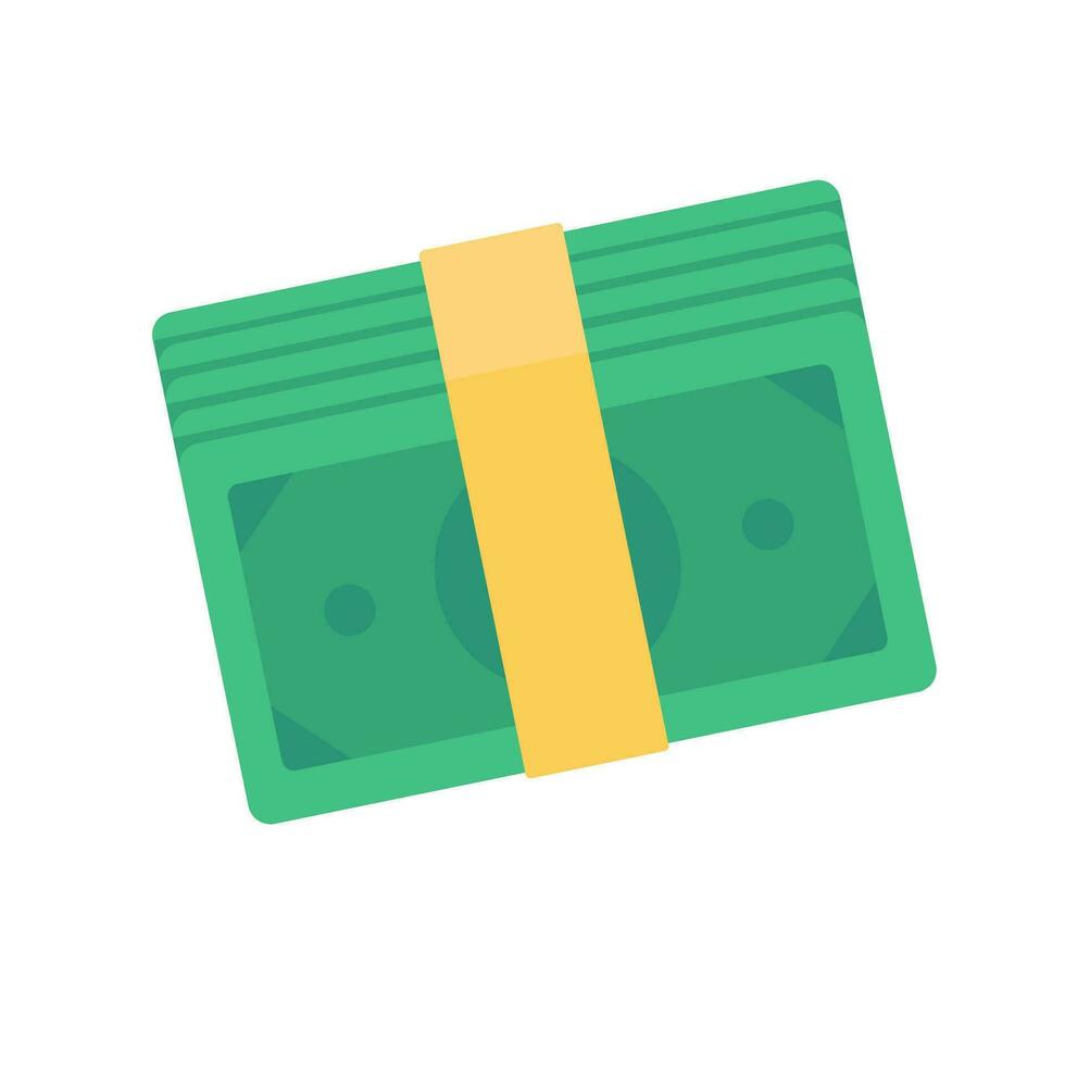 efectivo icono verde dólar cuenta papel dinero es usado a compra bienes y servicios. vector