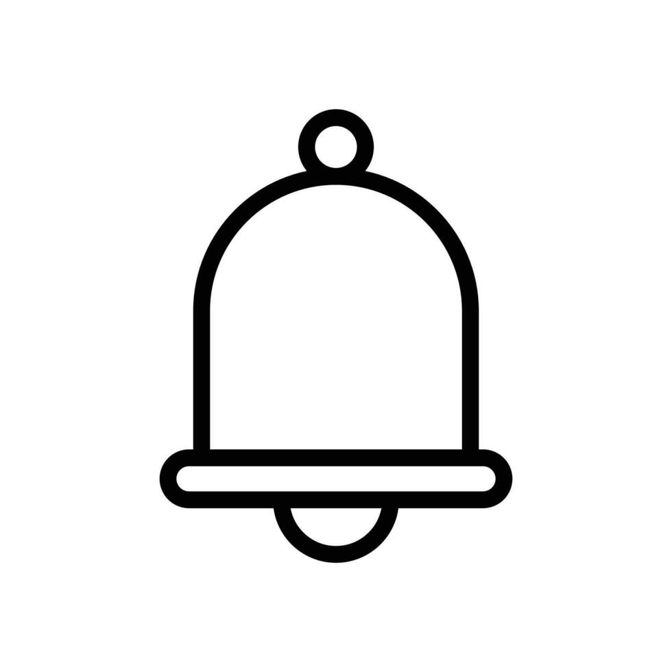 Notification bell, doorbell icon in line style design isolated on white background. Editable stroke. vector