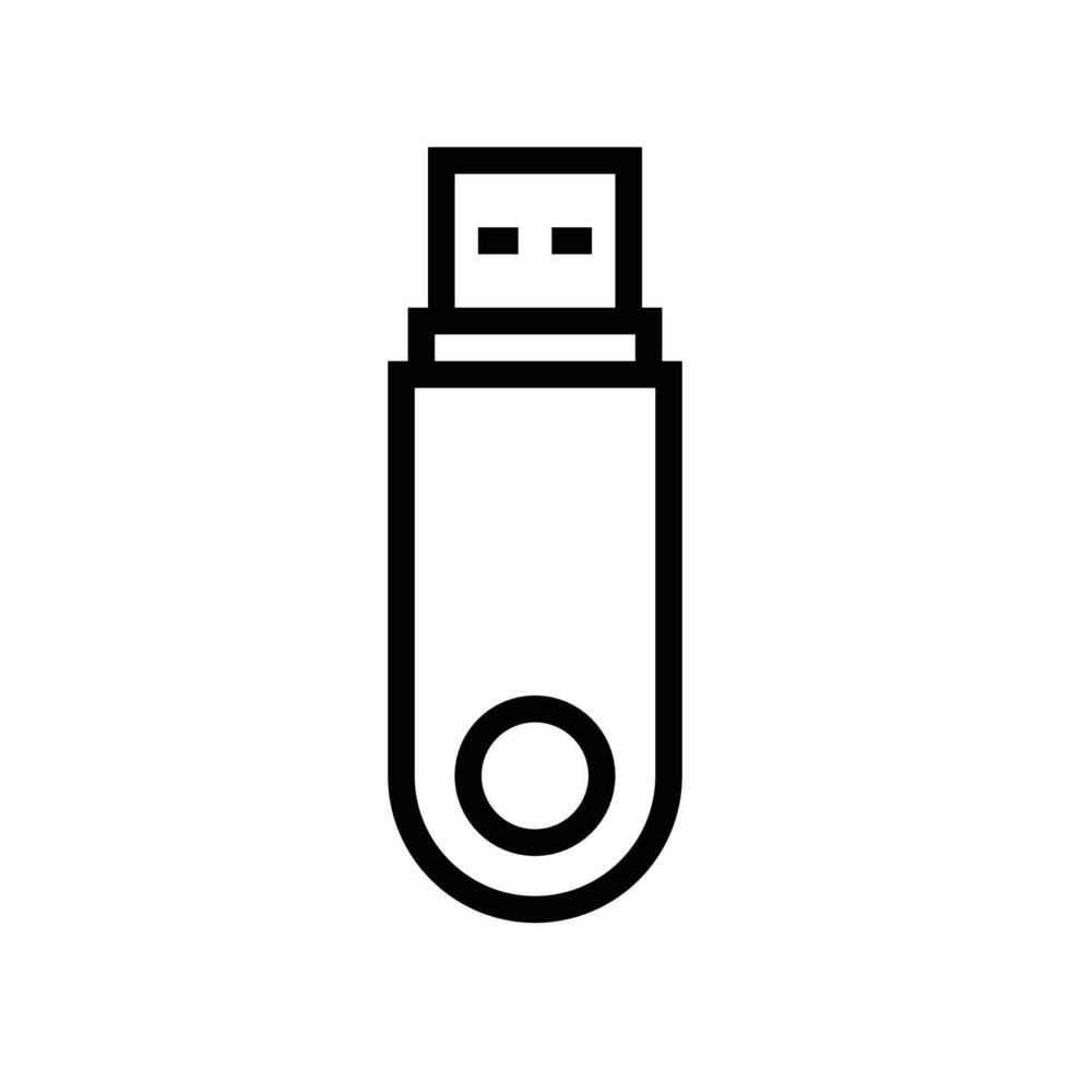 Usb flash drive, pendrive icon in line style design isolated on white background. Editable stroke. vector