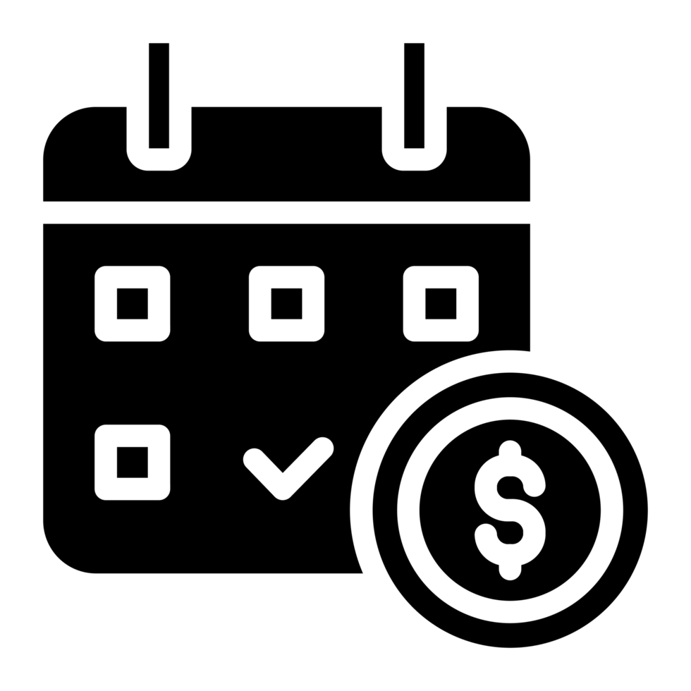 Installment Solid Icon, Pay Day Icons Collection, Salary silhouette. png