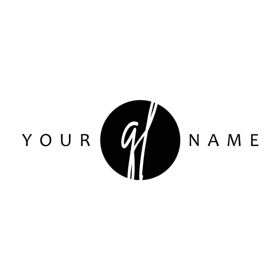 QL Initial Handwriting In Circle Frame Template Design vector