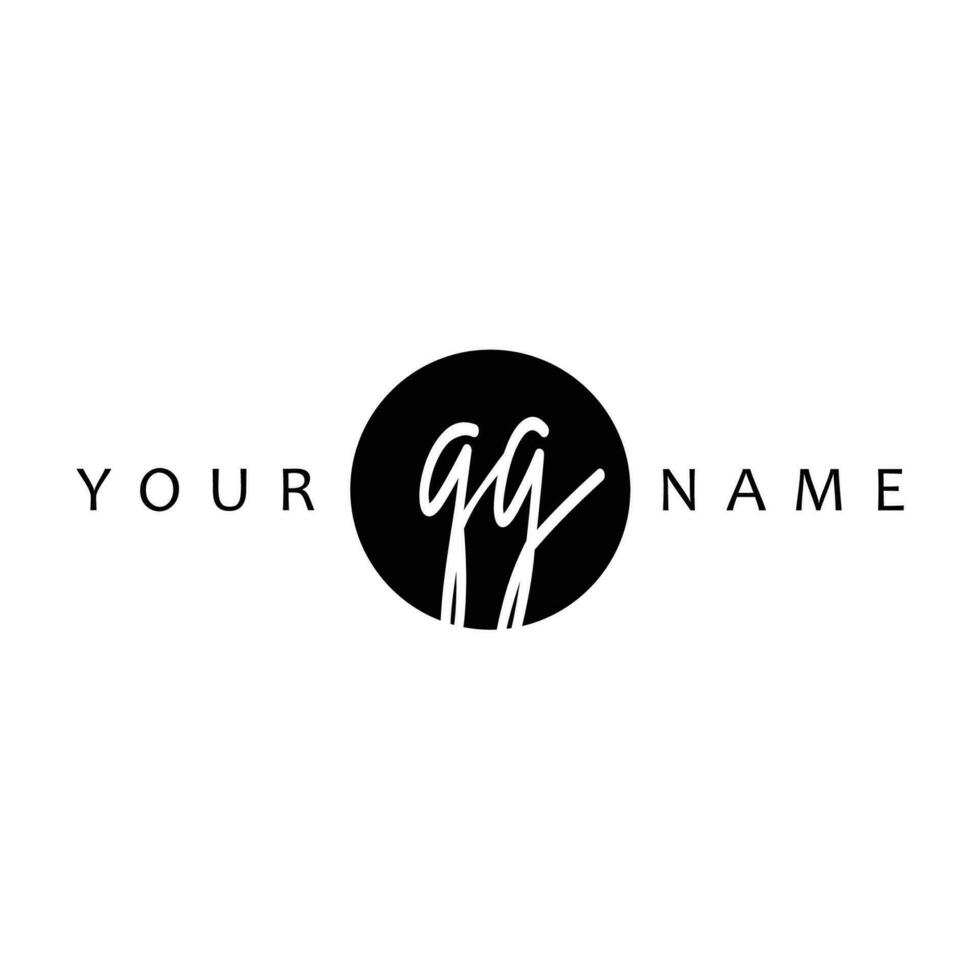 QG Initial Handwriting In Circle Frame Template Design vector