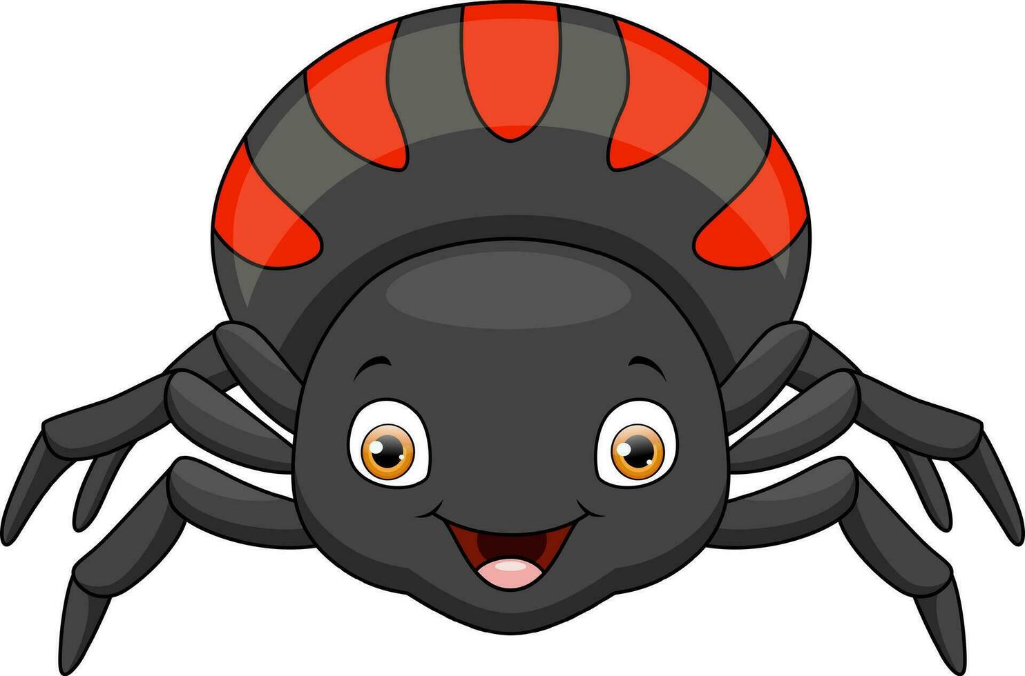 Cute spider cartoon on white background vector