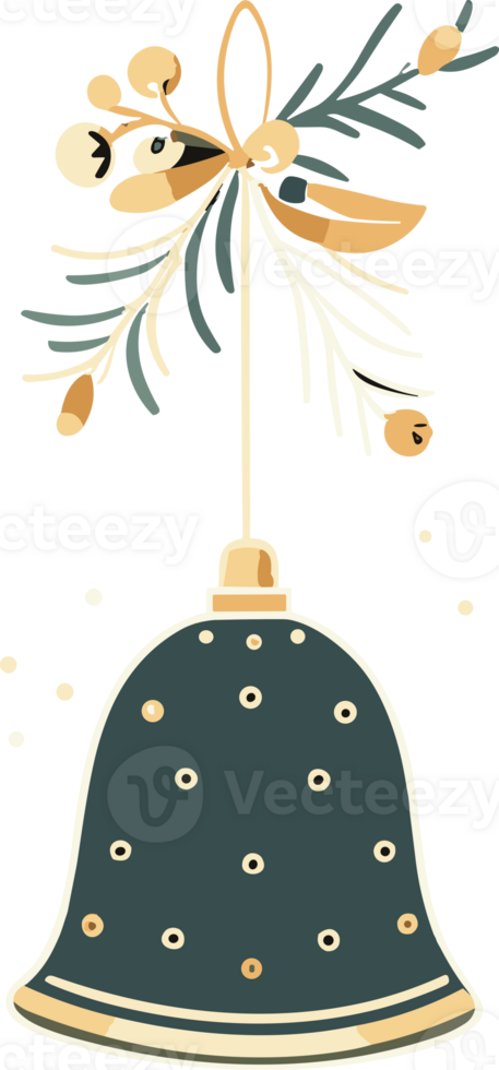 Polka-Dotted Christmas Bell png