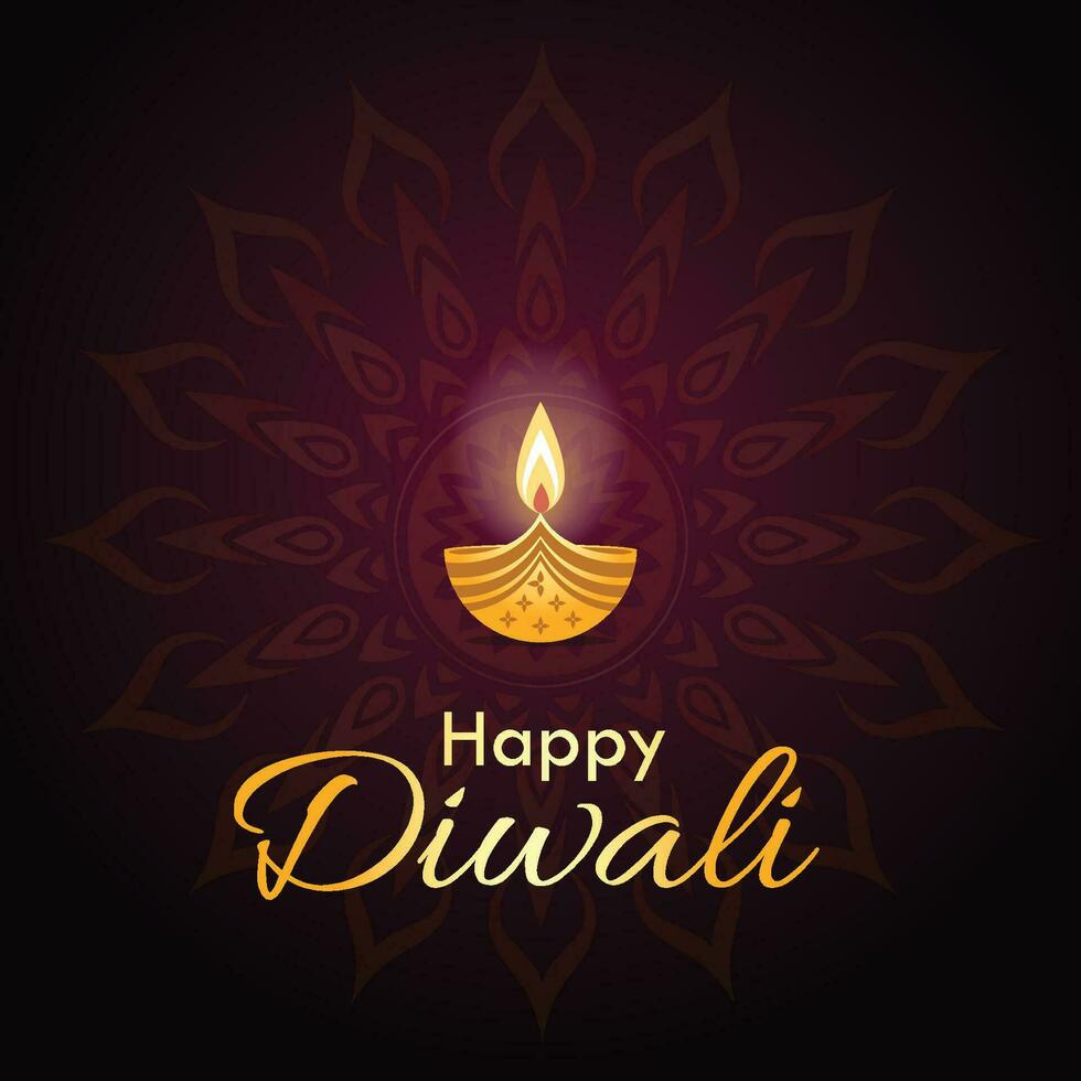 contento diwali saludo vector ilustración