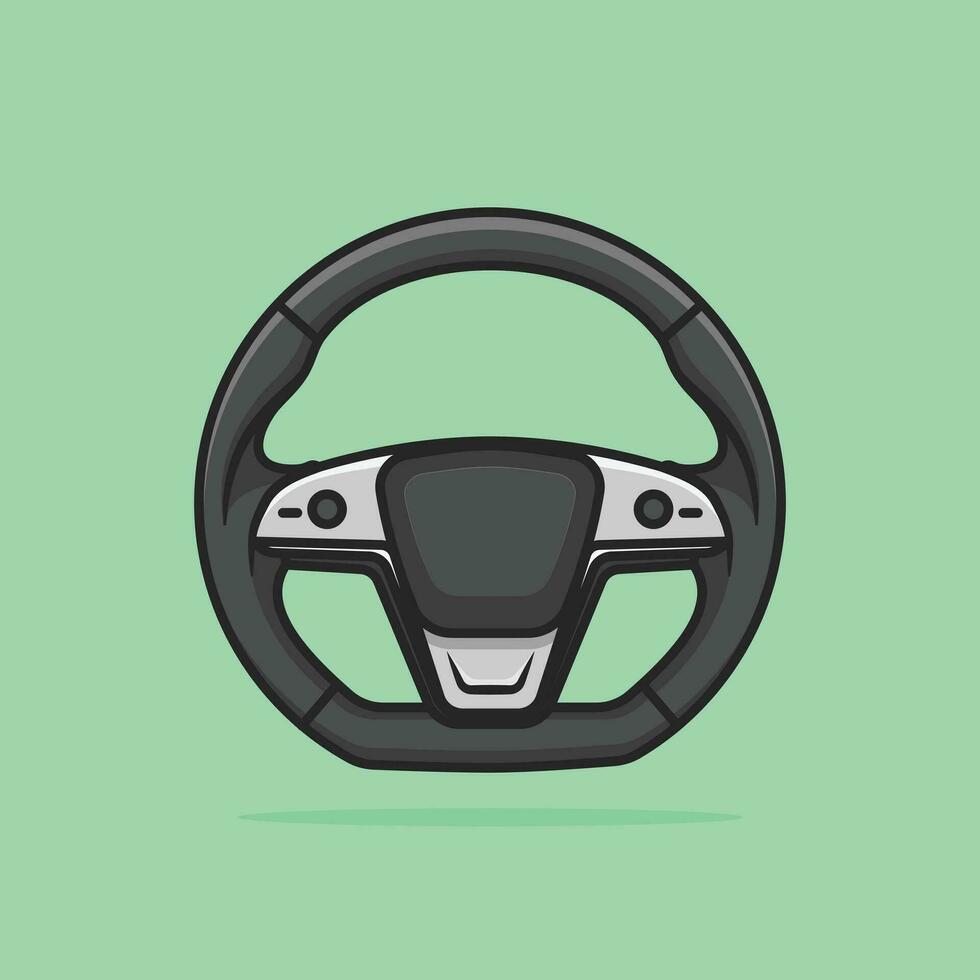 Car cartoonish outline luxury steering wheel vector illustration design