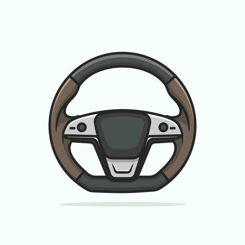 Car cartoonish outline luxury steering wheel vector illustration design
