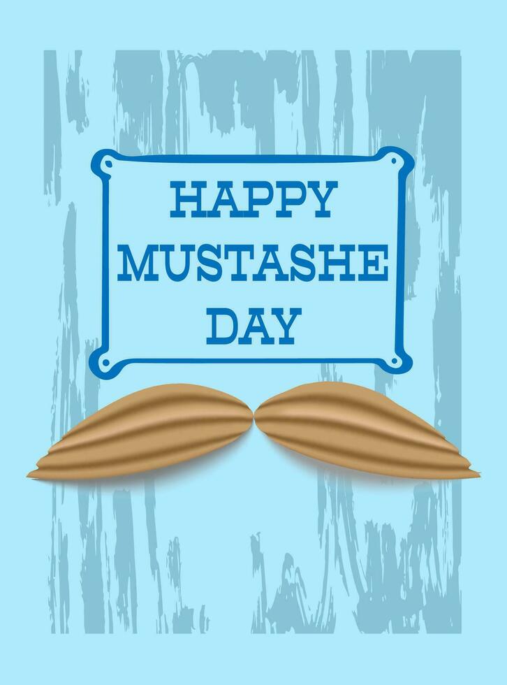 Happy Mustashe Day poster or banner template with mustache vector