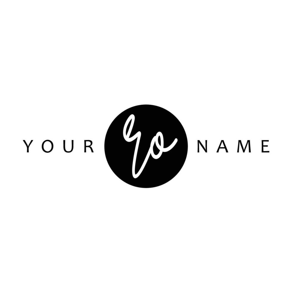 RO Initial Handwriting In Circle Frame Template Design vector