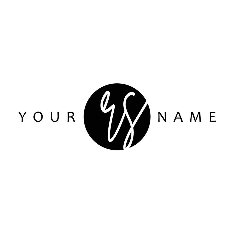 RS Initial Handwriting In Circle Frame Template Design vector
