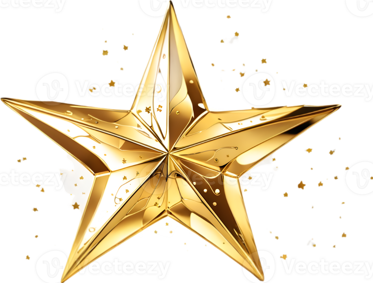 Gold Star, Shining Bright, Stellar Achievement ai generative png