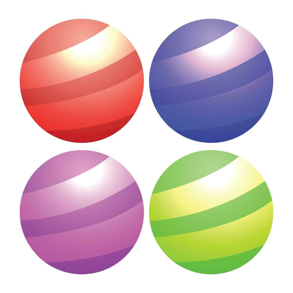 Vector balls with unique patterns on white
