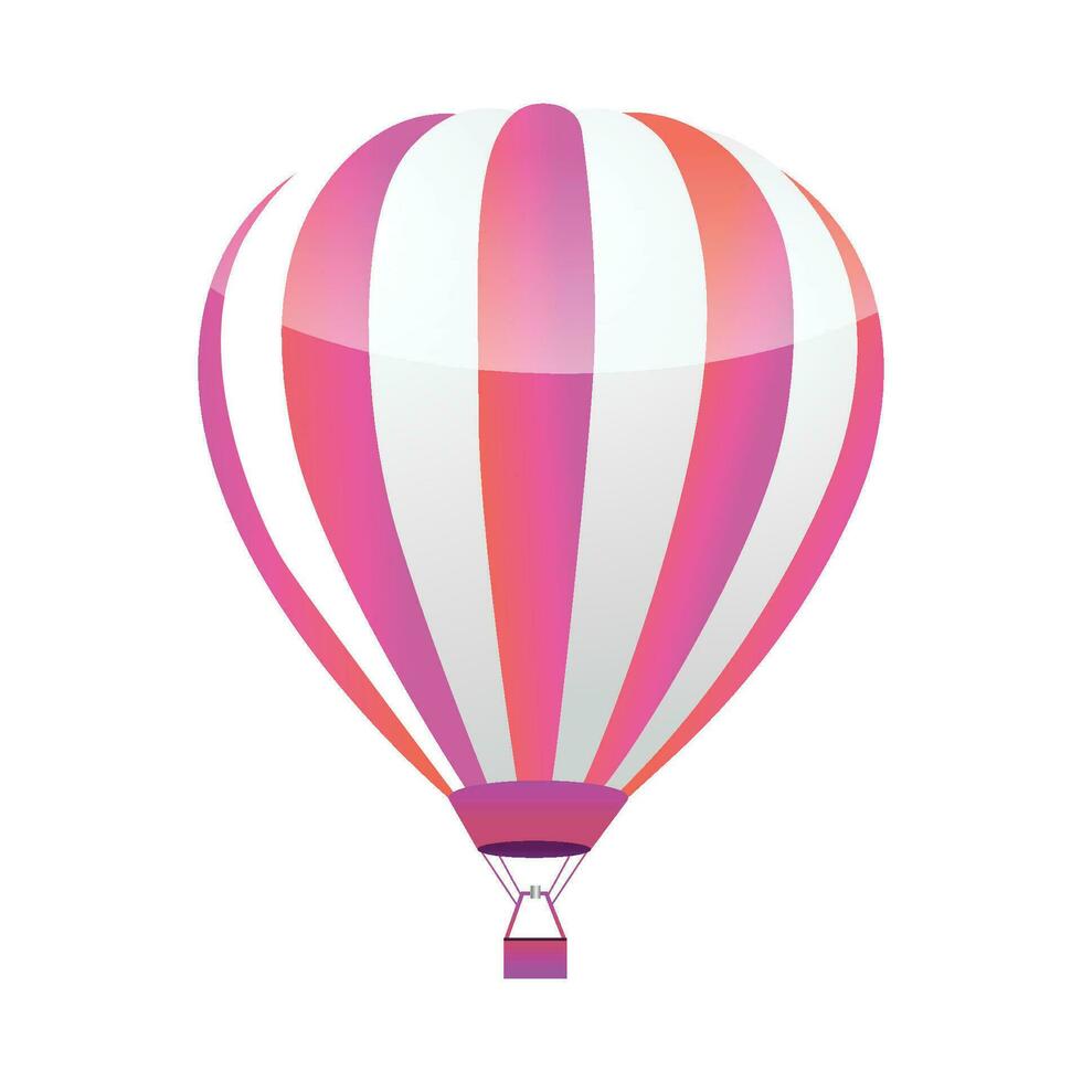 Vector flat hot air balloon, isolated on white background