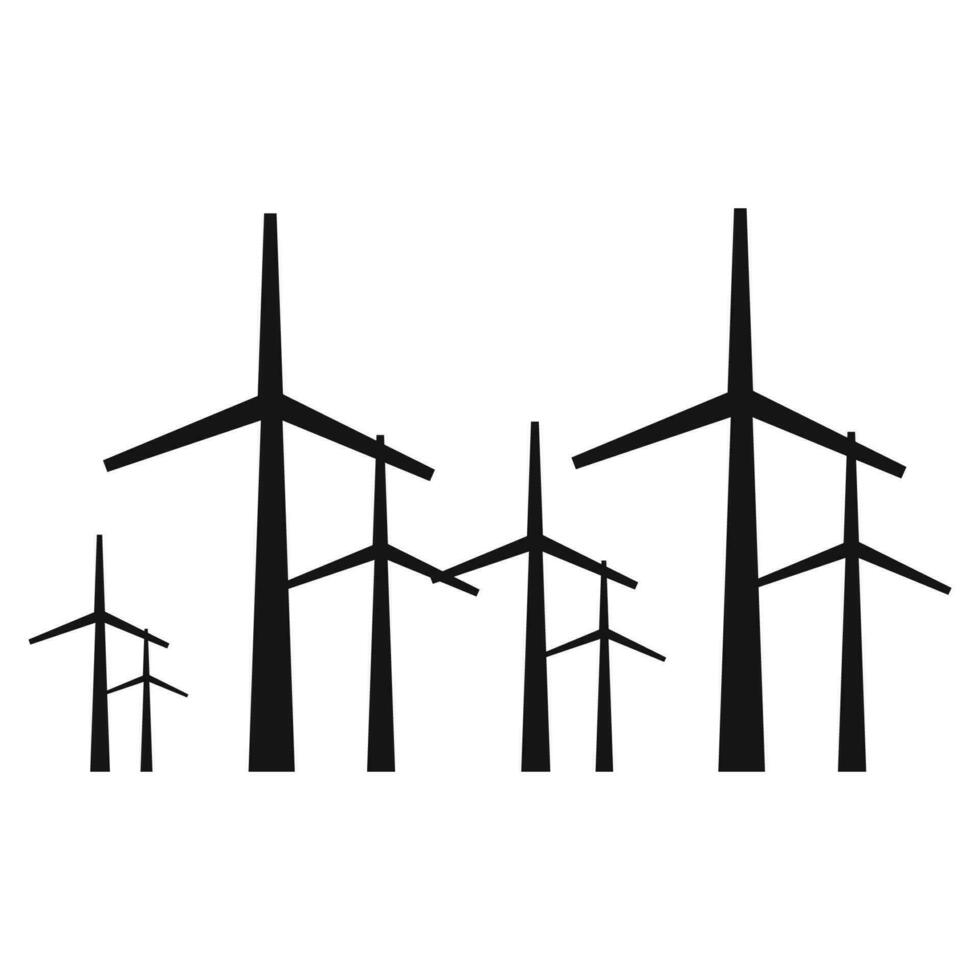 vector viento turbinas en sencillo estilo aislado en blanco antecedentes vector ilustración