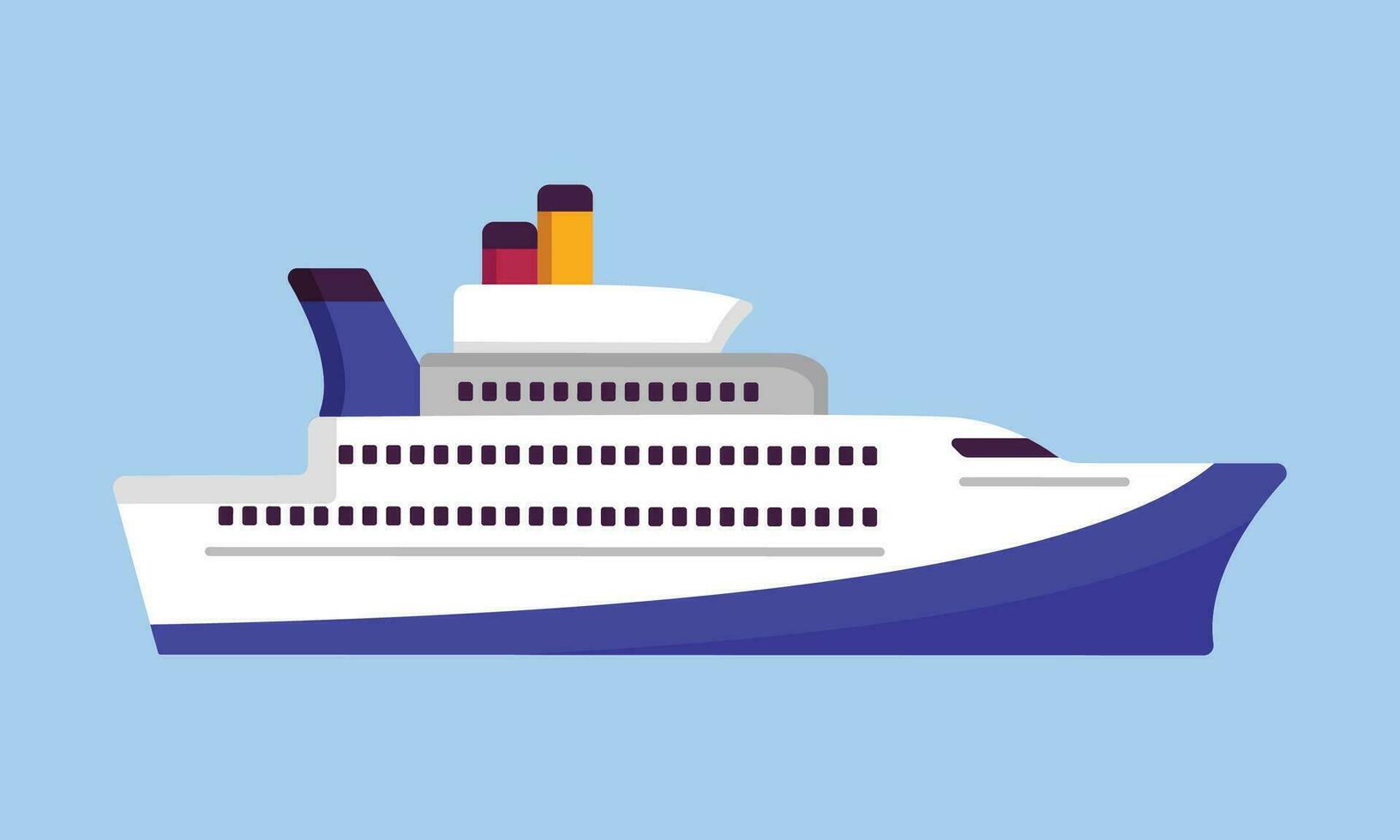 Vector boats in flat design on white