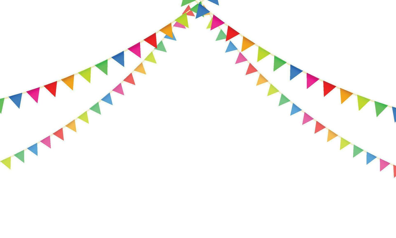 Vector decorative party flags garland background for kids fun with shadow