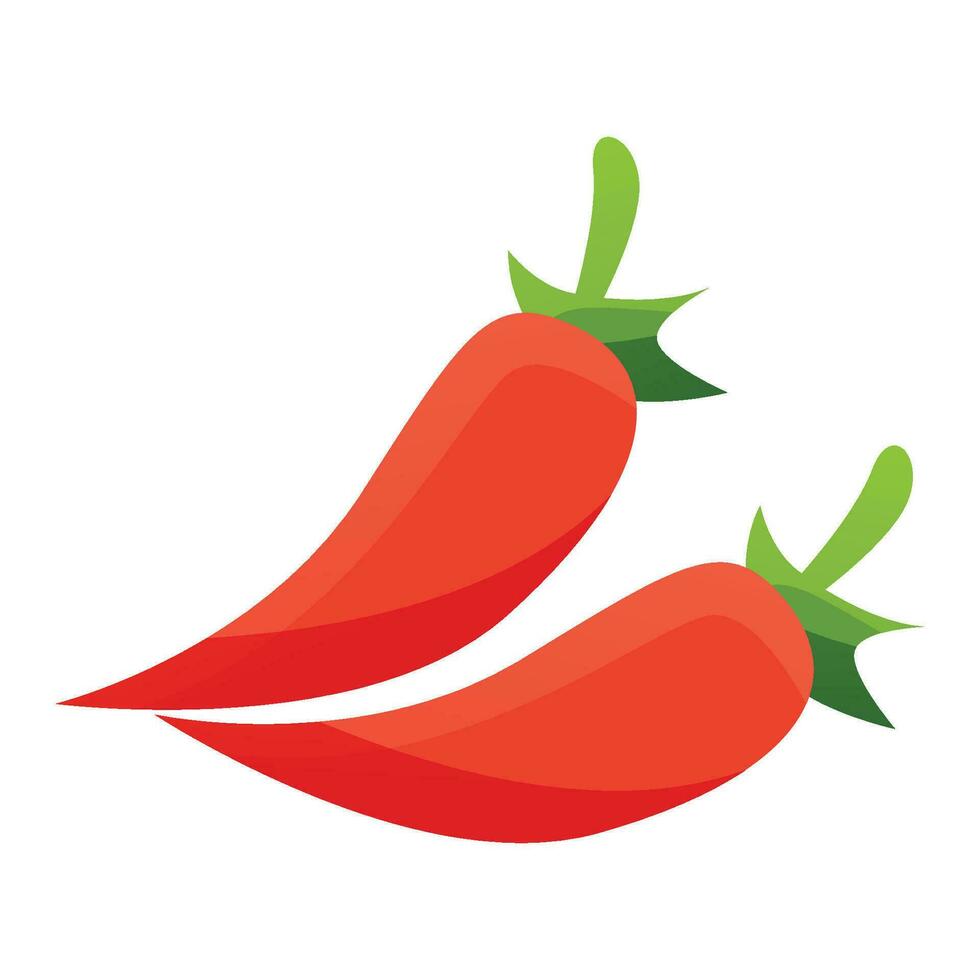 Vector red pepper chili spicy logo hand drawn illustration