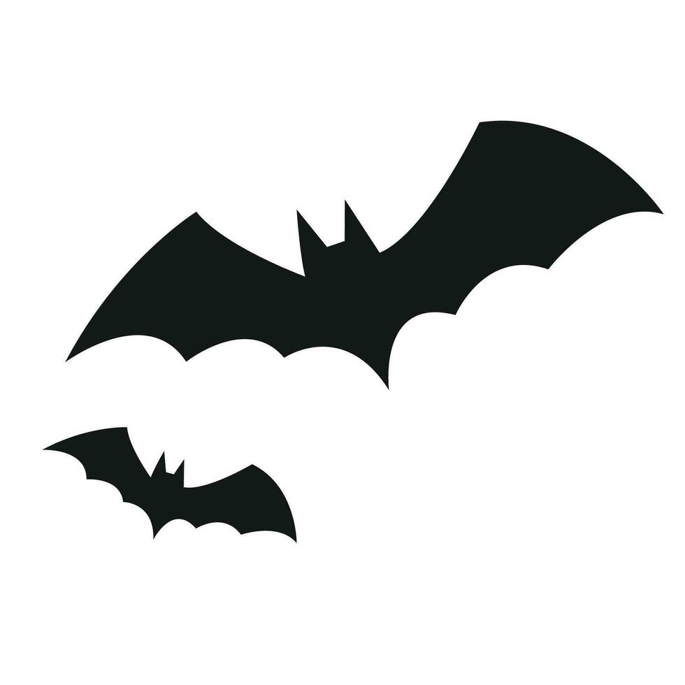 Vector set of halloween bat icon silhouette