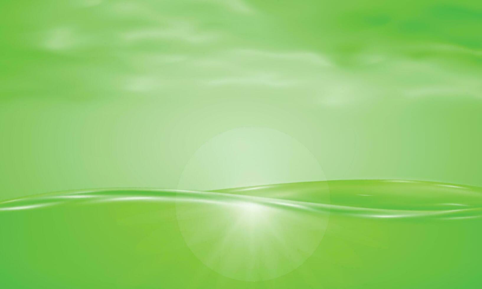 Vector green water and sunlight background