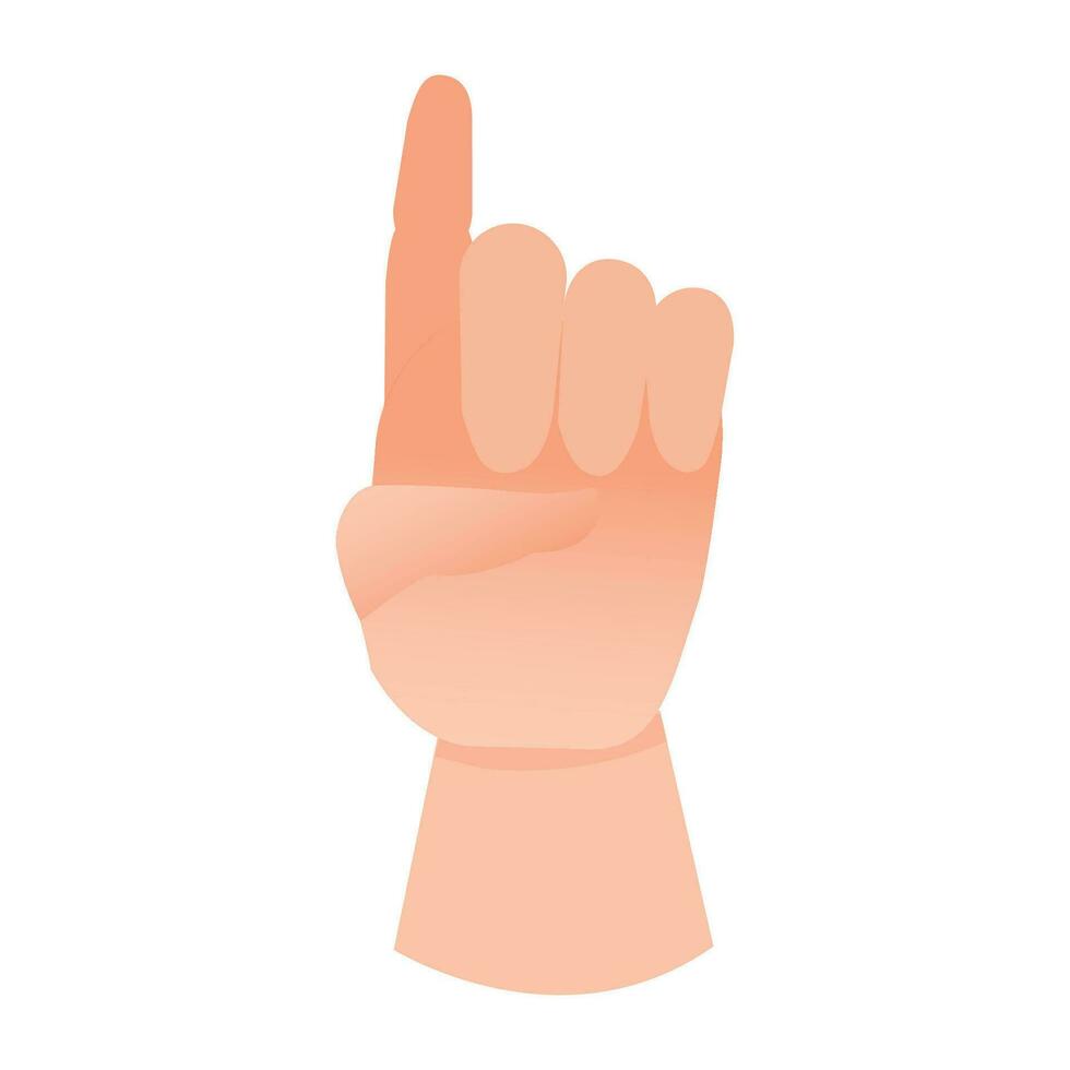 Vector forefinger pointing up one count number icon