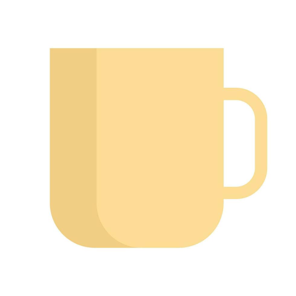 Vector tea cup icon in cartoon style on a white background