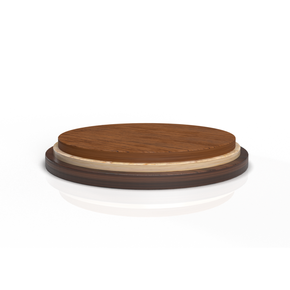 Wooden product presentation podium, pedestal isolated on transparent background png