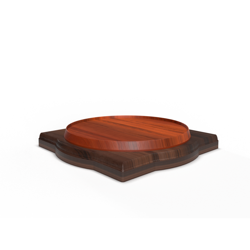 trä- produkt presentation podium, piedestal isolerat på transparent bakgrund png