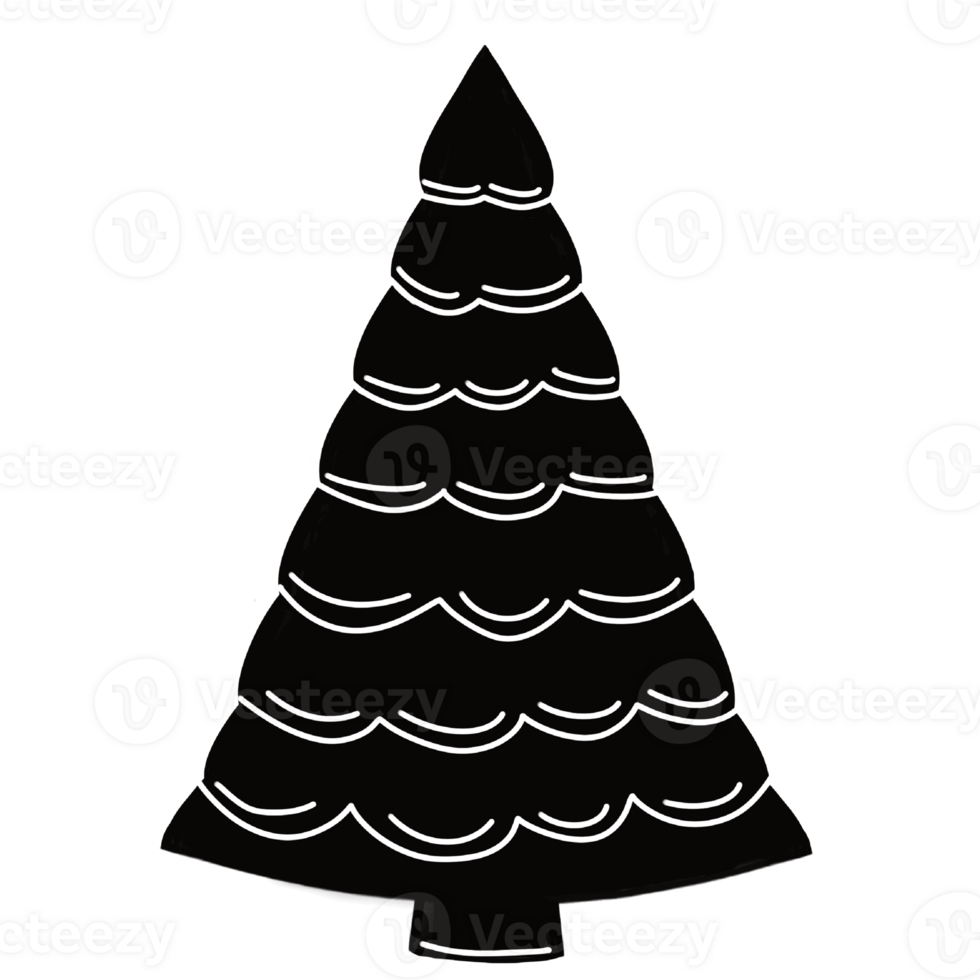 Black Christmas tree png