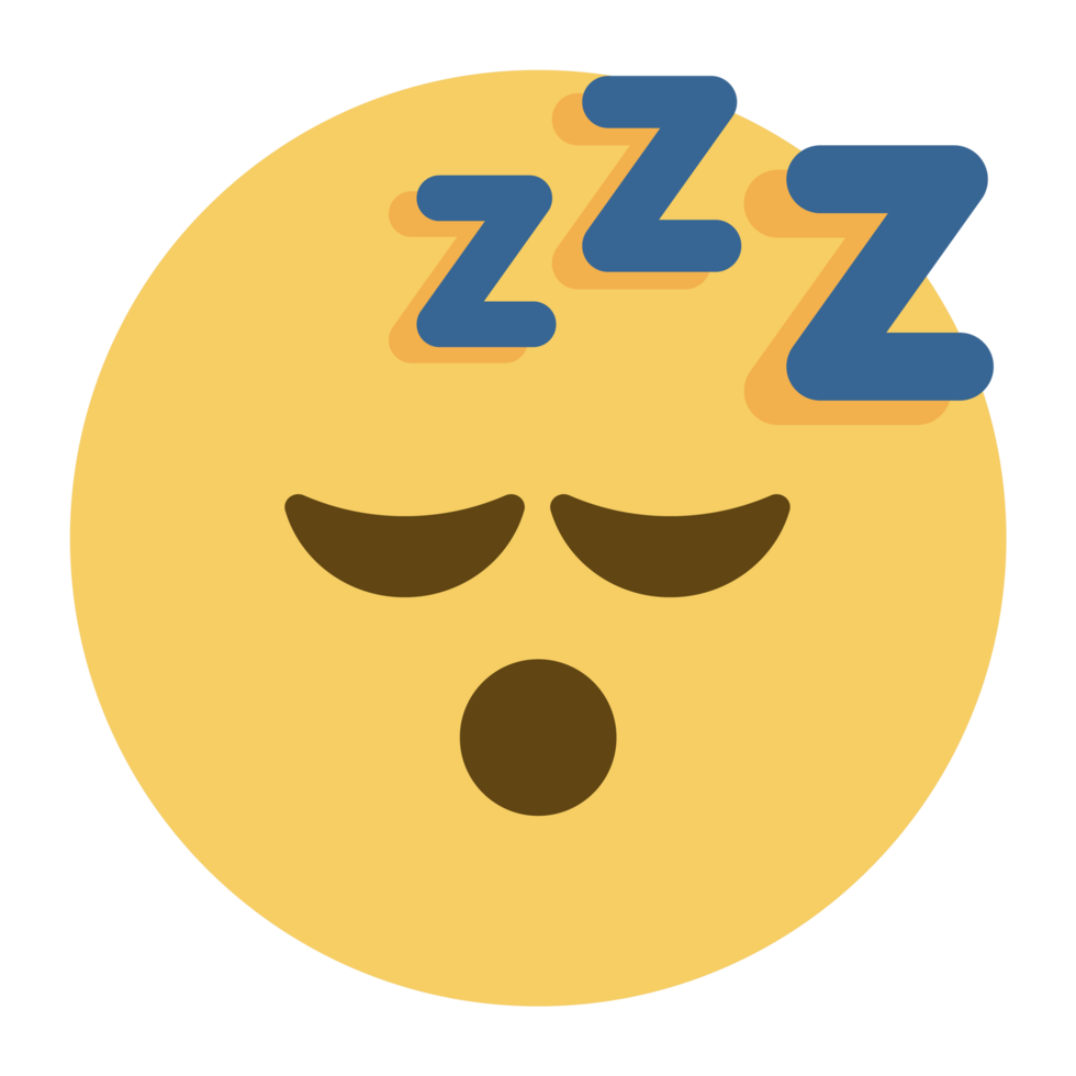 Top quality emoticon. Sleeping emoji. Snoring emoticon, Zzz yellow face with closed eyes. Yellow face emoji. Popular element. png