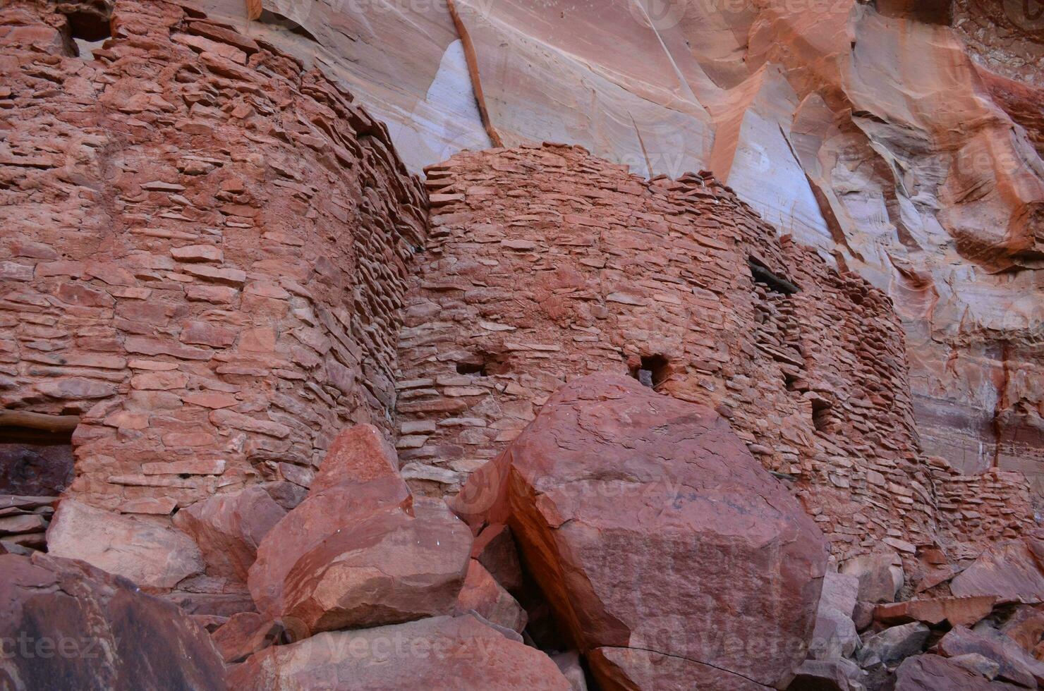 View of Ancient Cliff Dwellings in the Red Rocks photo
