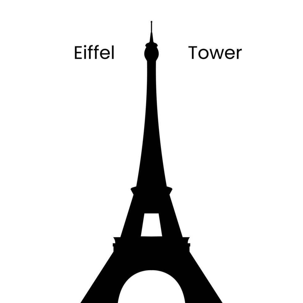 Eiffel Tower in Paris. Isolated on a white background. Vector illustration