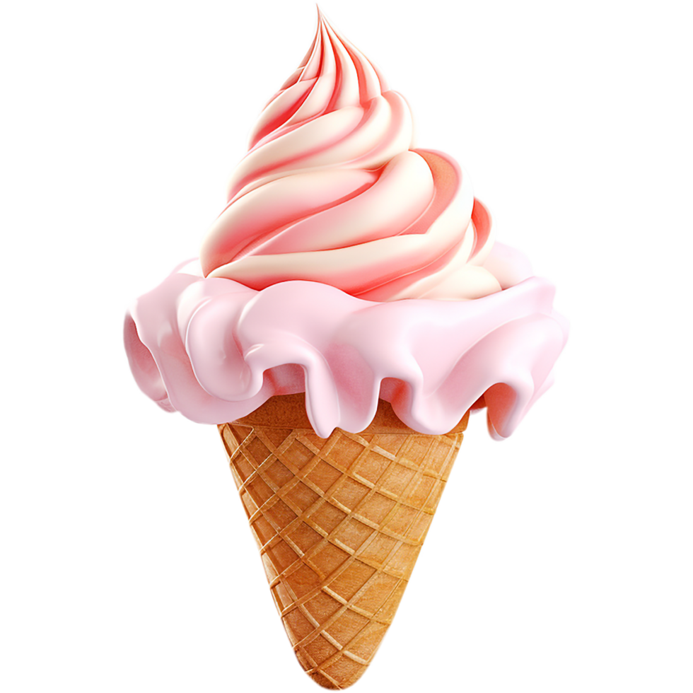 Ice cream in the cone. Generated AI png