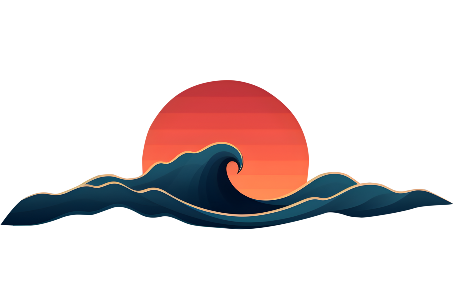 logo estilo, navegar puesta de sol verano playa. generado ai png